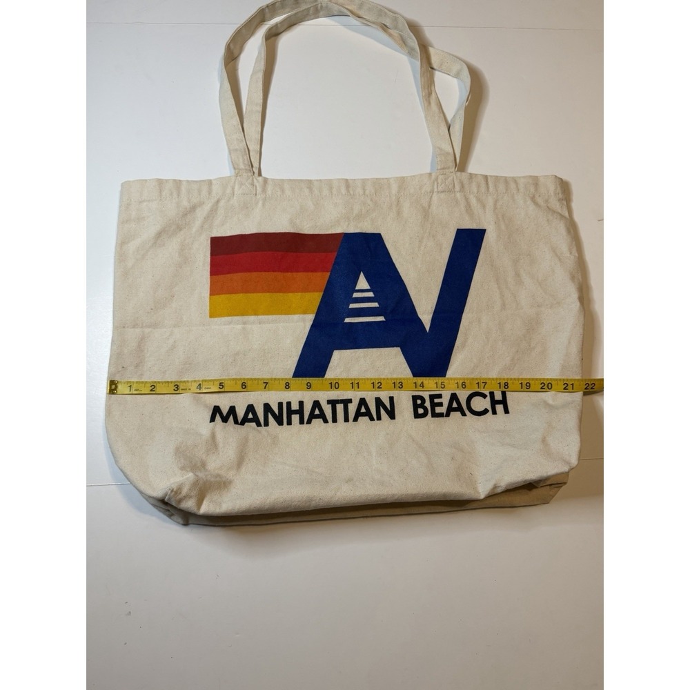 Aviator Nation Manhattan Beach CA Beach Canvas Tote Bag - Picture 4 of 5